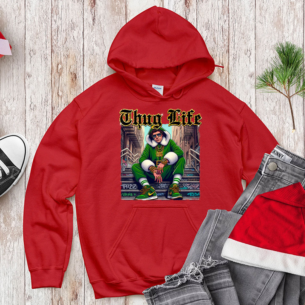 Thug Life Christmas Elf T-Shirt - Gangster Holiday