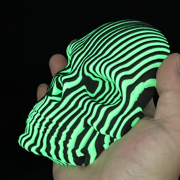 3D Printed Luminous Quantum Skull Ornament