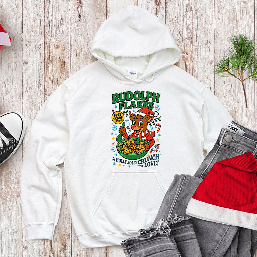 Red-Nosed Reindeer Cereal Parody Shirt - Holly Jolly Crunch