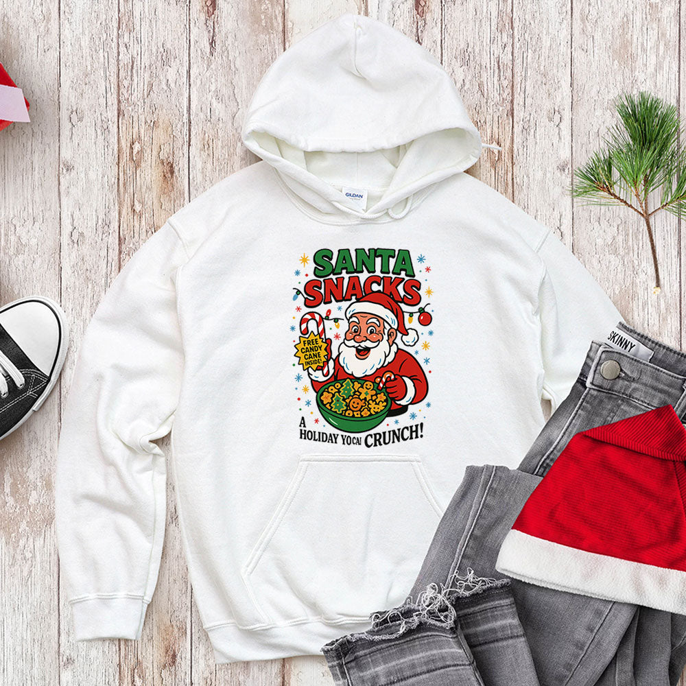 Santa Snacks Funny Christmas Cereal Parody Shirt - Jolly Crunch