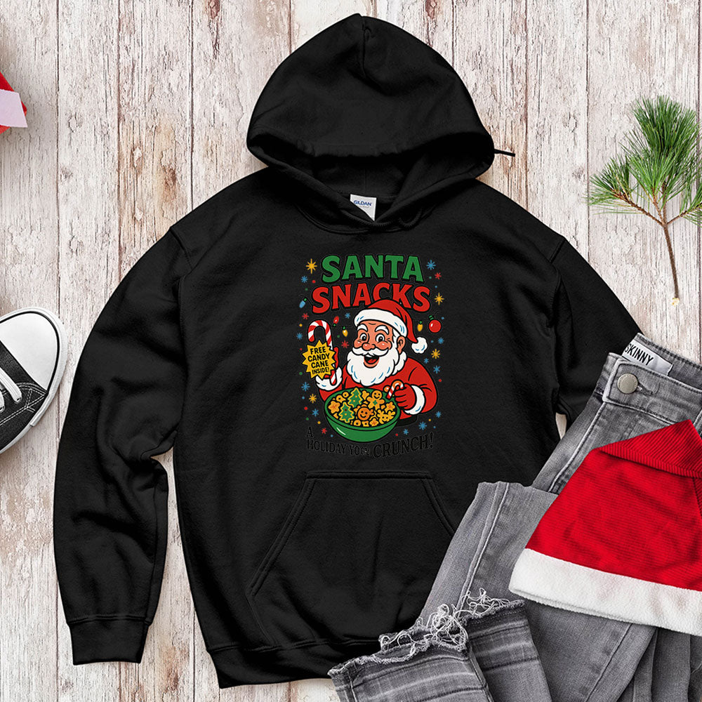 Santa Snacks Funny Christmas Cereal Parody Shirt - Jolly Crunch