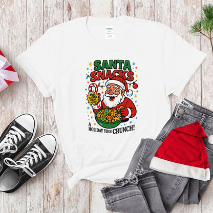Santa Snacks Funny Christmas Cereal Parody Shirt - Jolly Crunch