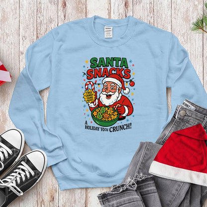 Santa Snacks Funny Christmas Cereal Parody Shirt - Jolly Crunch
