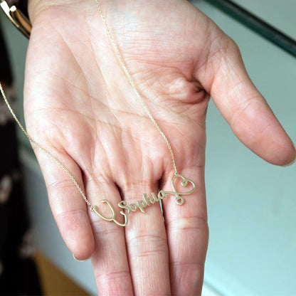 Personalized  Stethoscope Name Necklace 🩺