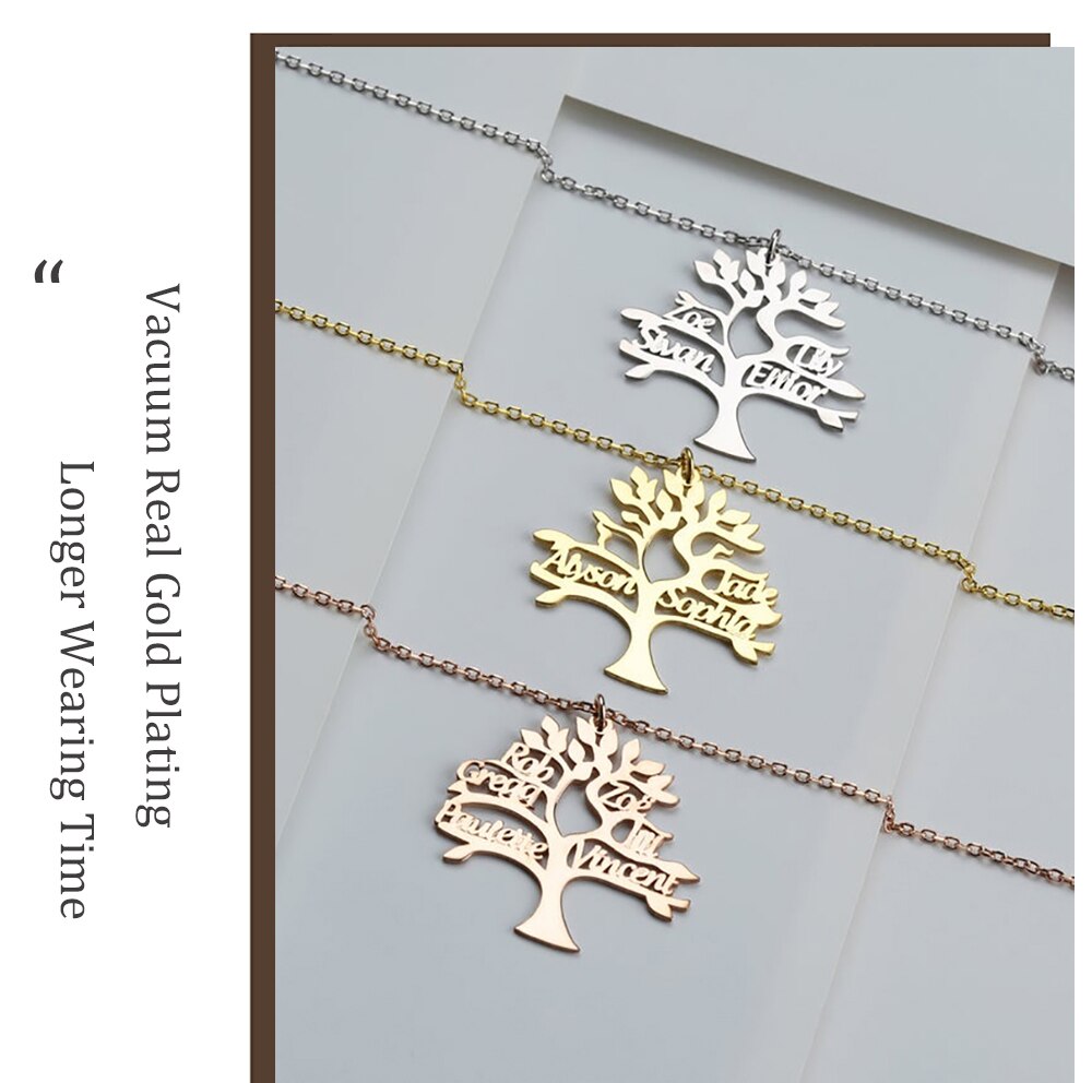 Personalized Family Tree of Life Name Necklace: A Meaningful Gift for loved one