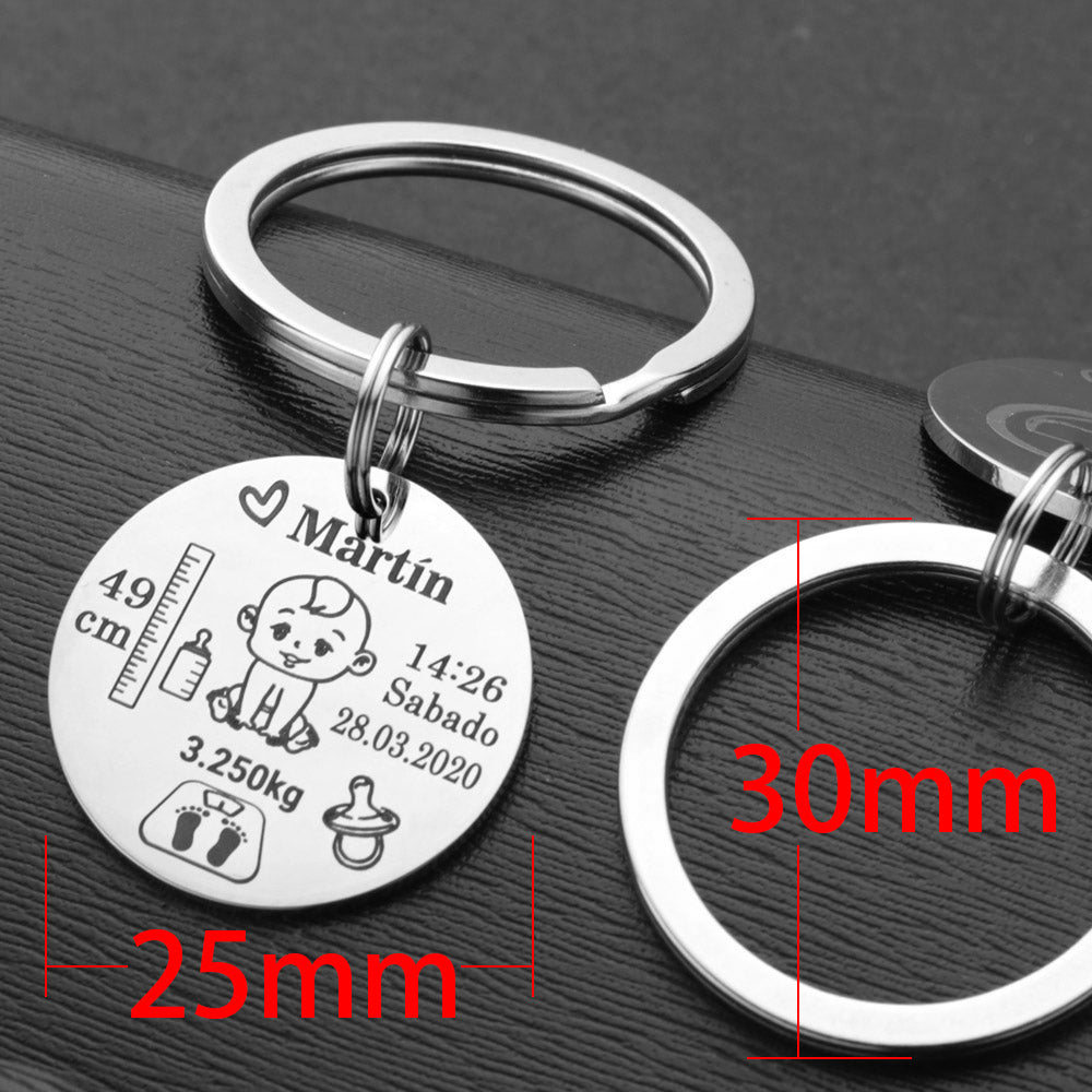 Keychain Name Birth Weight Height For Newborn