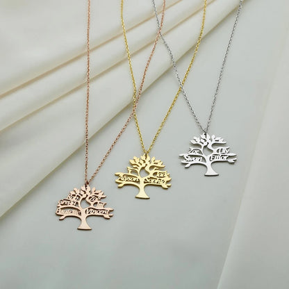 Personalized Family Tree of Life Name Necklace: A Meaningful Gift for loved one