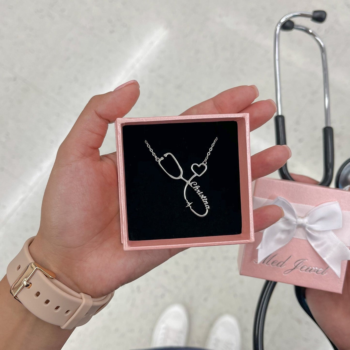 Stethoscope Name Necklace 🩺