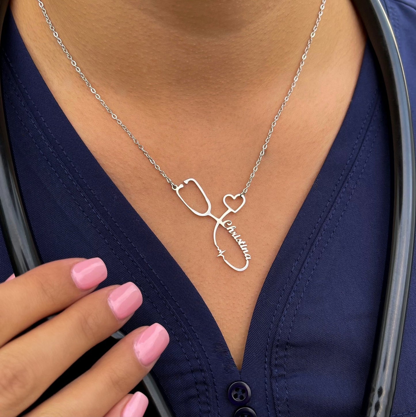 Stethoscope Name Necklace 🩺