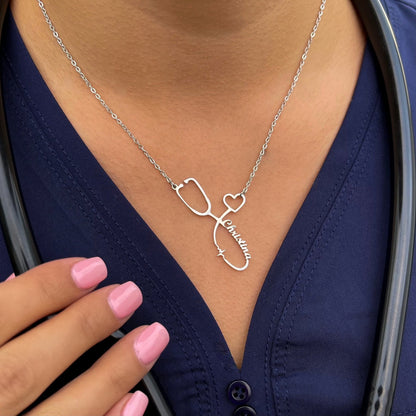 Stethoscope Name Necklace 🩺