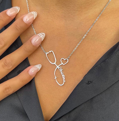Stethoscope Name Necklace 🩺