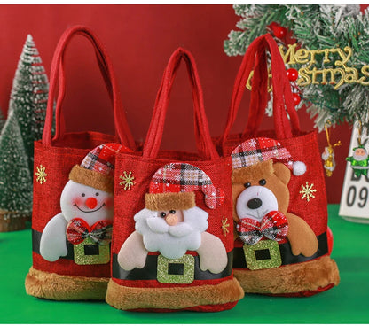 Christmas Gift Bag Linen Cloth New Year
