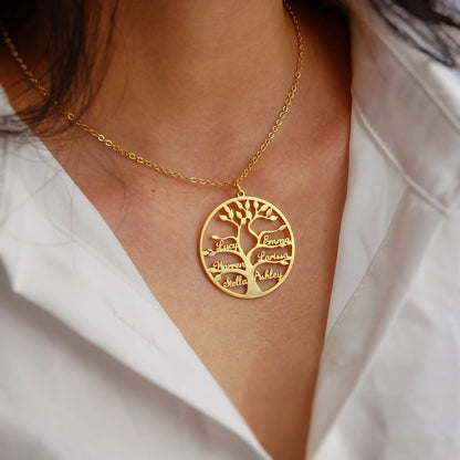 Family Tree Necklace - Custom Family Name Necklace
