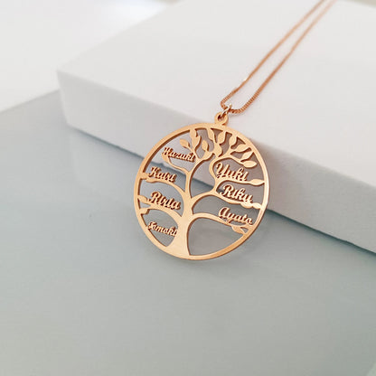 Family Tree Necklace - Custom Family Name Necklace