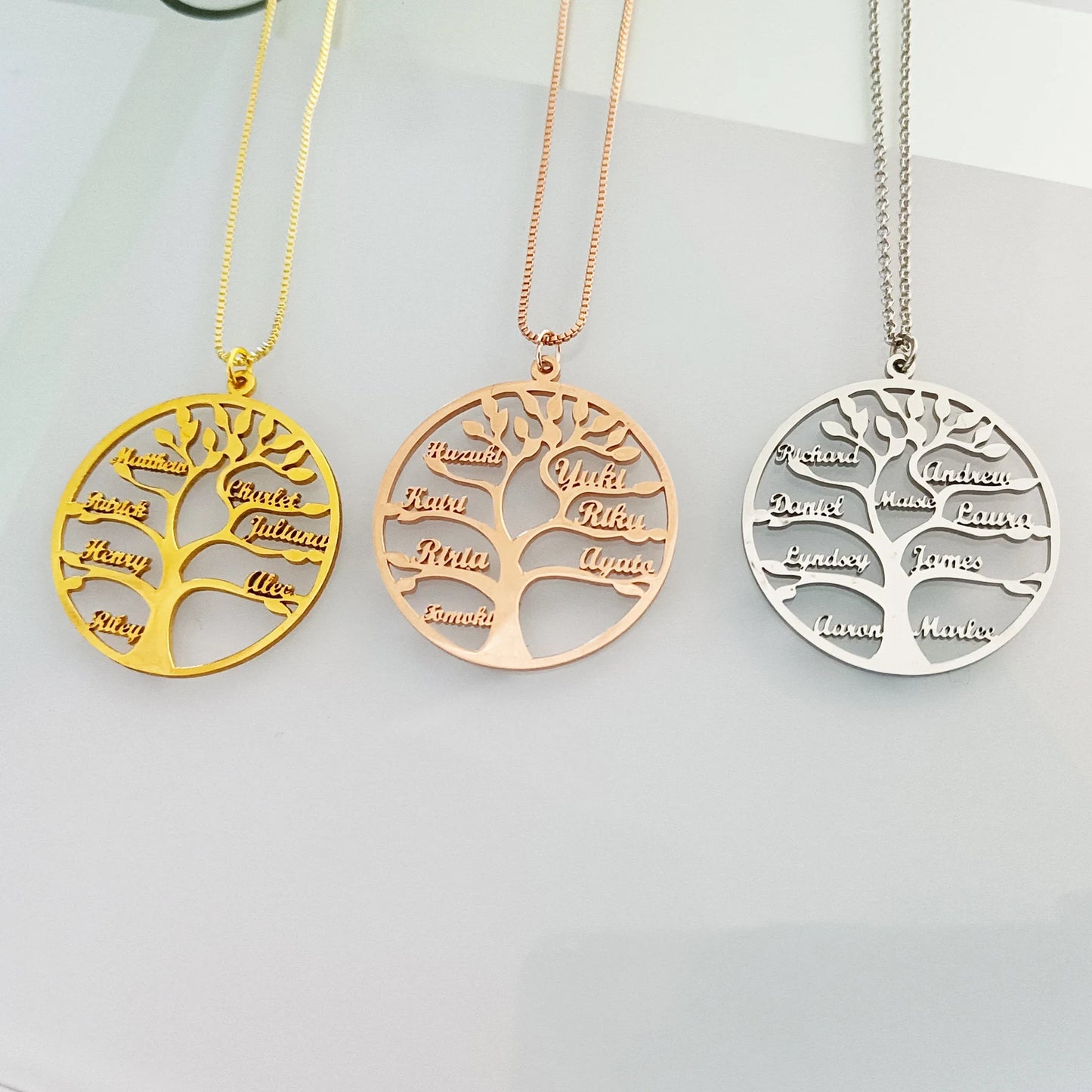 Family Tree Necklace - Custom Family Name Necklace