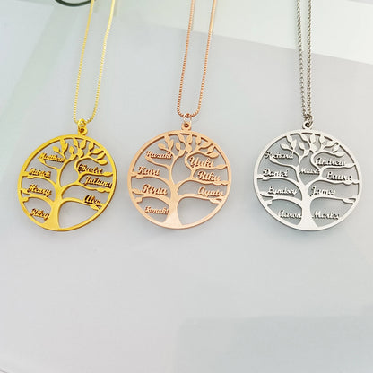Family Tree Necklace - Custom Family Name Necklace