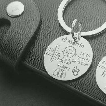 Keychain Name Birth Weight Height For Newborn