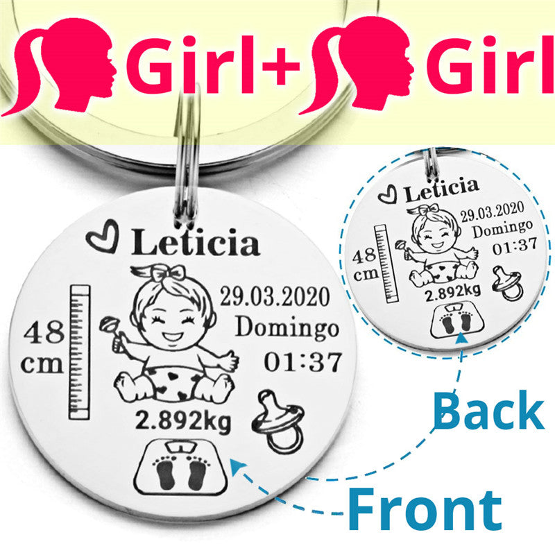 Keychain Name Birth Weight Height For Newborn