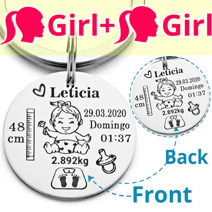Keychain Name Birth Weight Height For Newborn