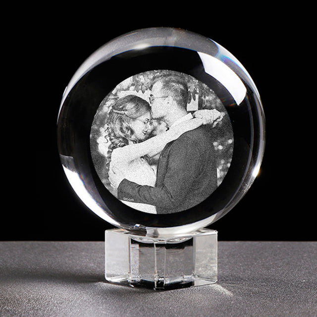 Personalized Laser Engraved Glass Photo Ball