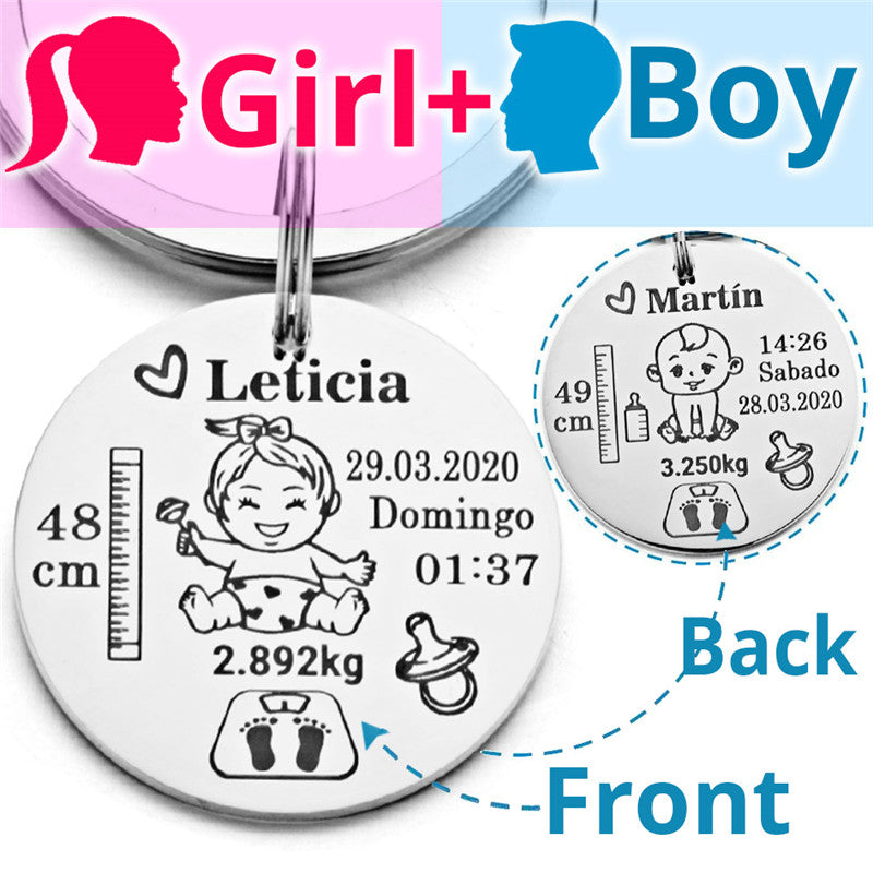 Keychain Name Birth Weight Height For Newborn