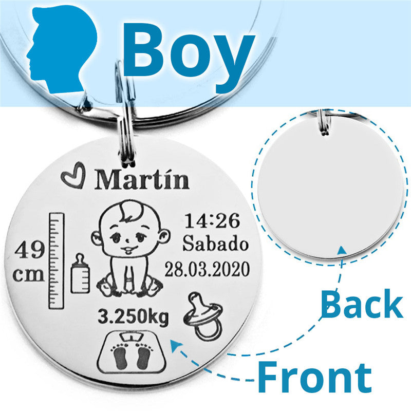 Keychain Name Birth Weight Height For Newborn