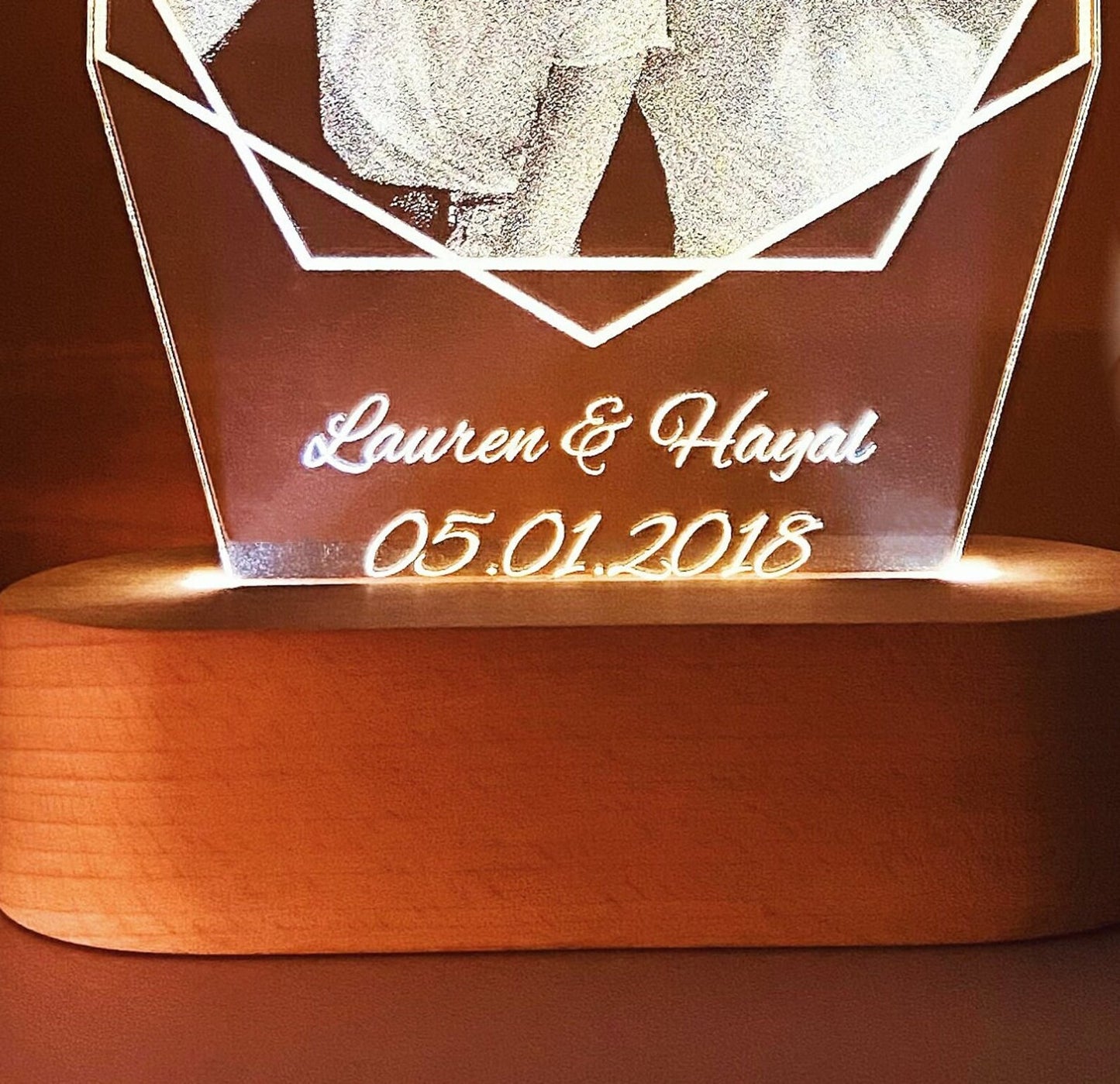 CusLuckGifts™ - Personalized Lamp Photo Text Anniversary Gift