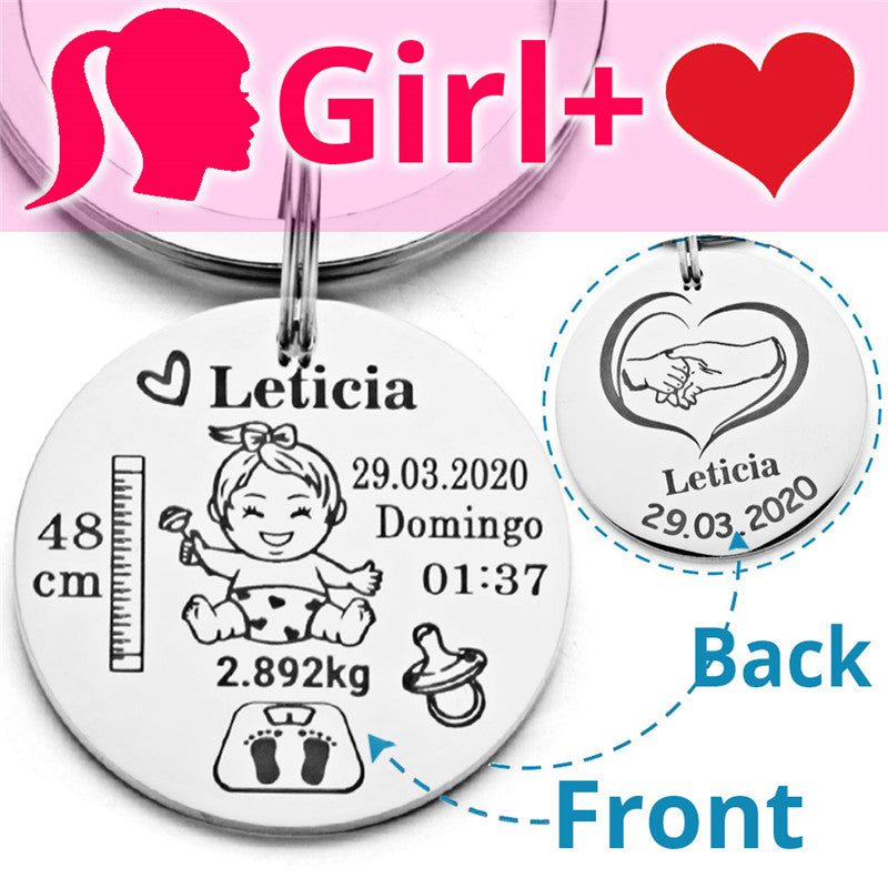Keychain Name Birth Weight Height For Newborn