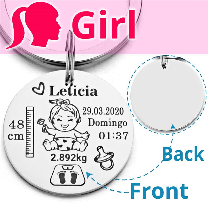 Keychain Name Birth Weight Height For Newborn